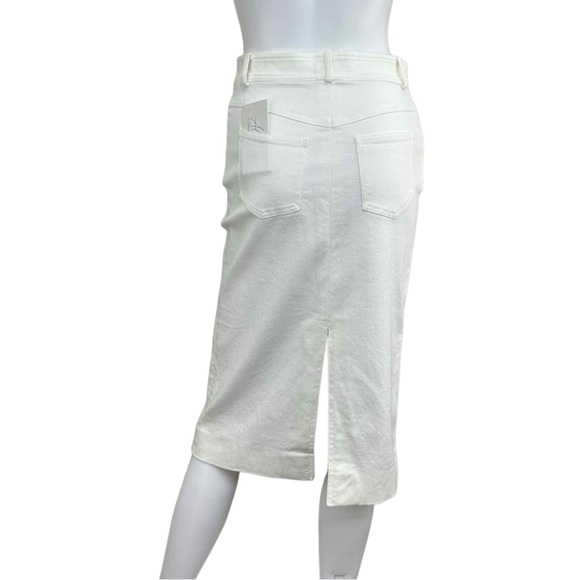 CELINE Vintage White Denim Pencil Skirt Size 38 - Picture 3 of 7
